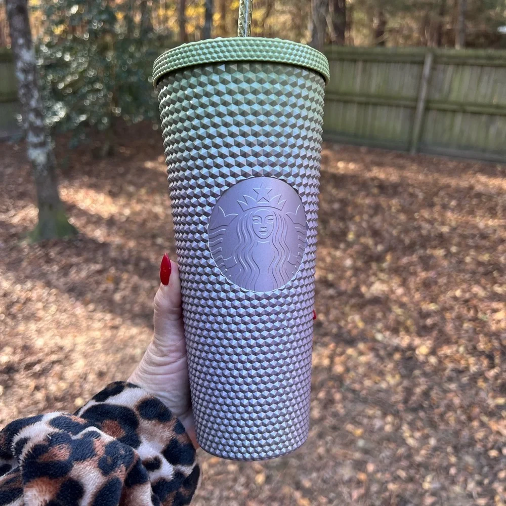STARBUCKSFall 2024 Metallic and Lilac Gradient Ombré Studded Tumbler NWT NEW